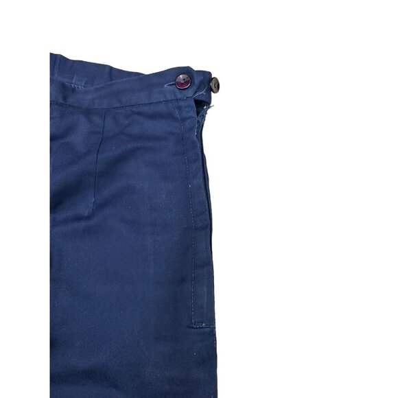 Vintage Permanent Press High Waisted Side Zip Ladies Navy Blue, Side Pocket - Picture 6 of 15